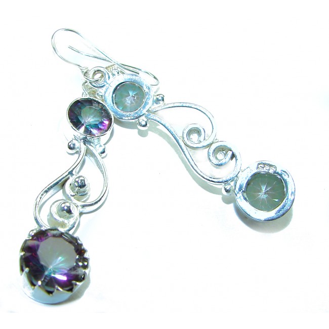 8.2 carat Mystic Topaz .925 Sterling Silver earrings