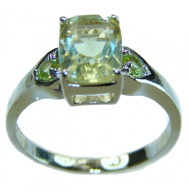 Golden Treasure 4.5 carat Citrine .925 Sterling Silver Handcrafted Huge Ring size 9