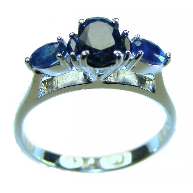 Precious 5.9 CARAT Sapphire .925 Sterling Silver Statement Ring s. 8 1/2