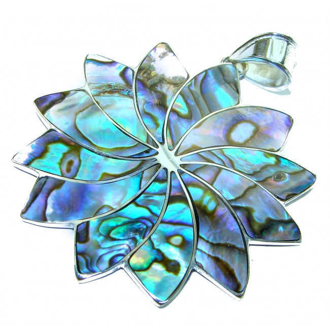 Gift of the Sea Natural Rainbow Abalone .925 Sterling Silver handmade Pendant