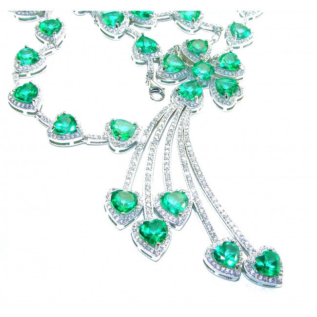Exceptional - Green Hearts - 155.7 carat Peridot .925 Sterling Silver luxuriously Handcrafted Statement necklace