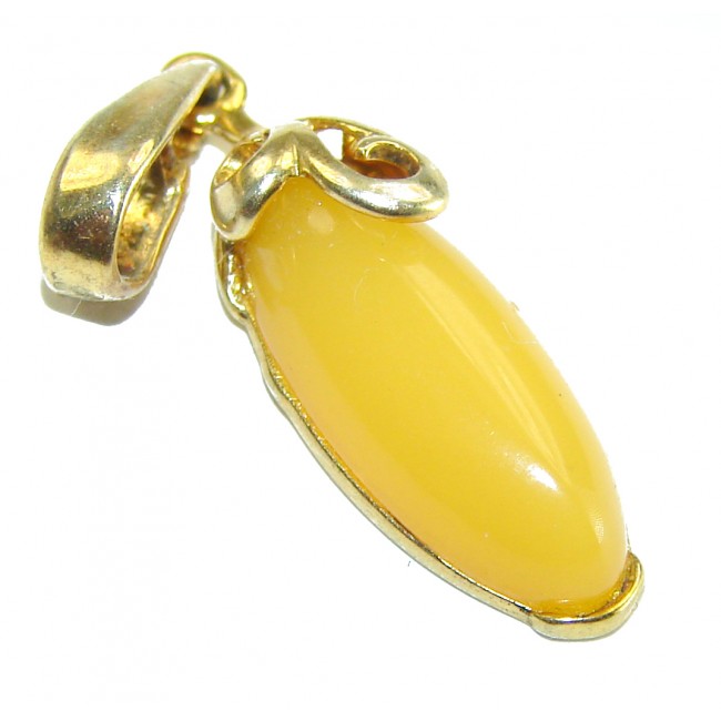 Prehistoric Authentic Buttescotch Baltic Amber 14K Gold over .925 Sterling Silver beautifully handcrafted Pendant - photo 1