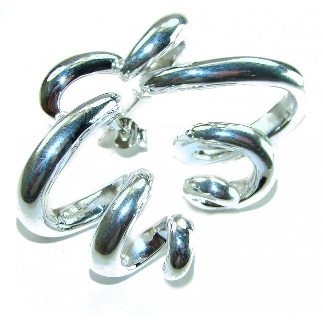 Spiral Italy made .925 Sterling Silver handcrafted Earrings - photo 3