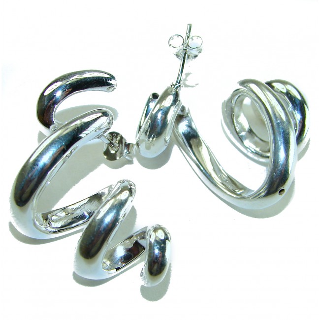 Spiral Italy made .925 Sterling Silver handcrafted Earrings - photo 1