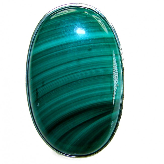 39.2 CARAT genuine Malachite from Utah .925 Sterling Silver handcrafted ring size 8 adjustable