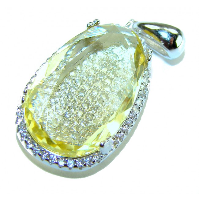 Emma 10.5 carat authentic Citrine .925 Sterling Silver Handcrafted pendant - photo 2