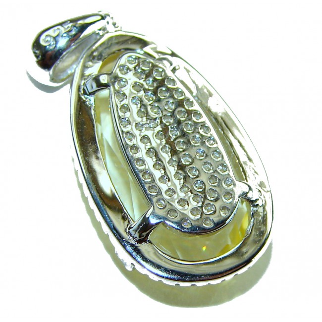 Emma 10.5 carat authentic Citrine .925 Sterling Silver Handcrafted pendant - photo 1