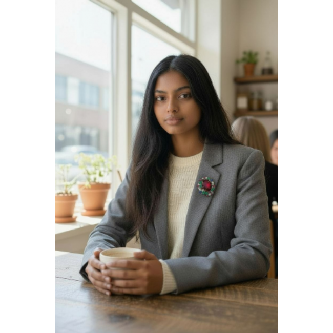 Abundant Blessings - Precious - Genuine 44.5 carat Ruby RHODIUM over .925 Sterling Silver handmade Pendant and Brooch