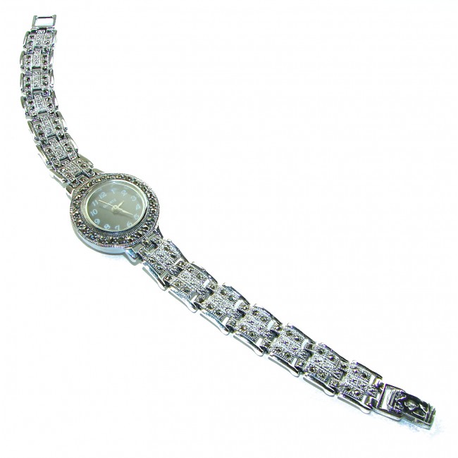 Precious 59.8 carat MARCASITE .925 Sterling Silver handmade Bracelet - Watch