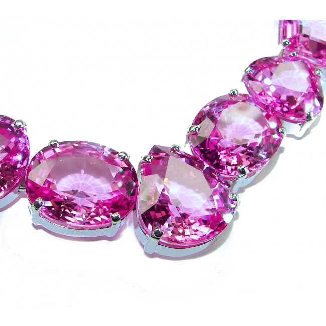 Tiffany - Magnificent Pink 354.5 carat Pink Sapphire .925 Sterling Silver handcrafted Large Statement necklace, 186.8 grams