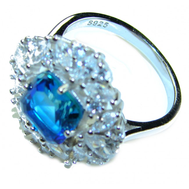 Authentic 4.5 carat Kyanite .925 Sterling Silver handcrafted Ring size 7 1/2