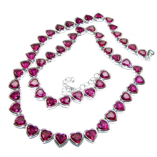 Endless Love 55.2 carat Ruby .925 Sterling Silver .925 Sterling Silver Statement Necklace