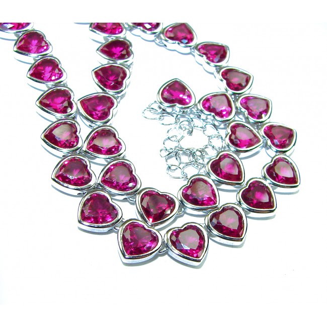 Endless Love 55.2 carat Ruby .925 Sterling Silver .925 Sterling Silver Statement Necklace