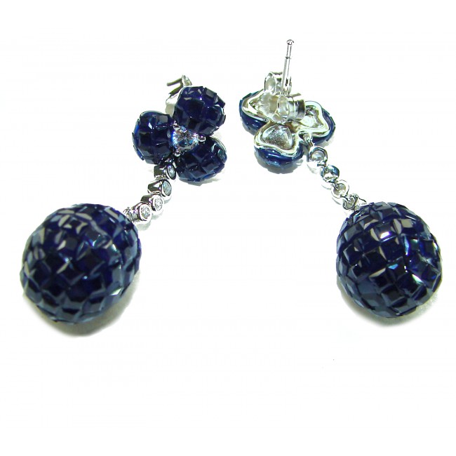 Blue Royalty 12.2 carat Sapphire .925 Sterling Silver .925 Sterling Silver Statement earrings