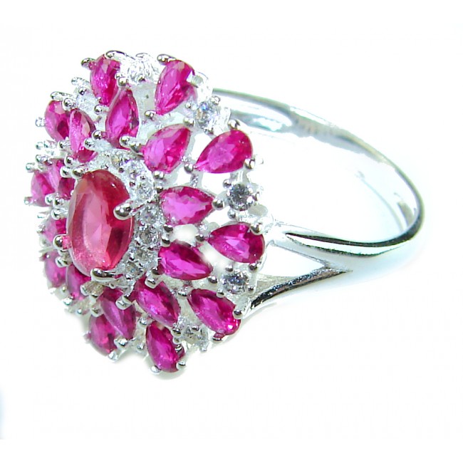 11.2 carat oval cut Brazilian Pink Tourmaline .925 Silver handcrafted Cocktail Ring s. 7 3/4