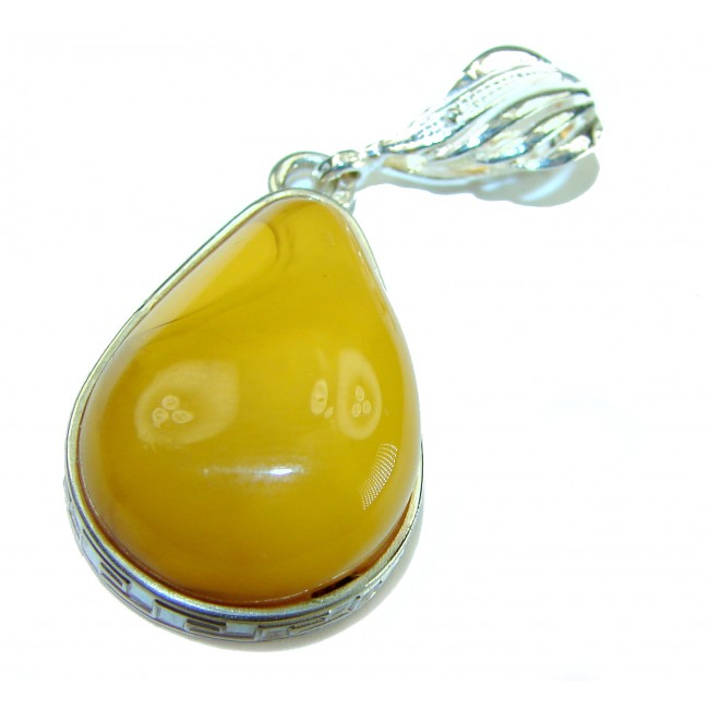 Prehistoric Authentic Buttescotch Baltic Amber .925 Sterling Silver beautifully handcrafted Pendant
