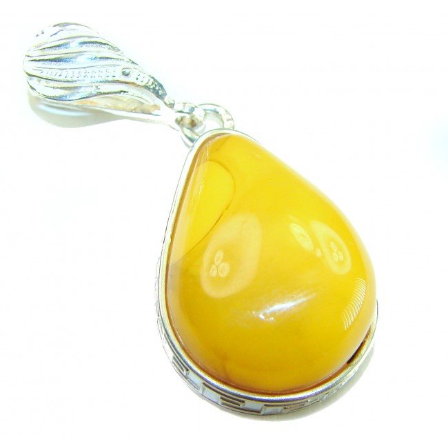 Prehistoric Authentic Buttescotch Baltic Amber .925 Sterling Silver beautifully handcrafted Pendant