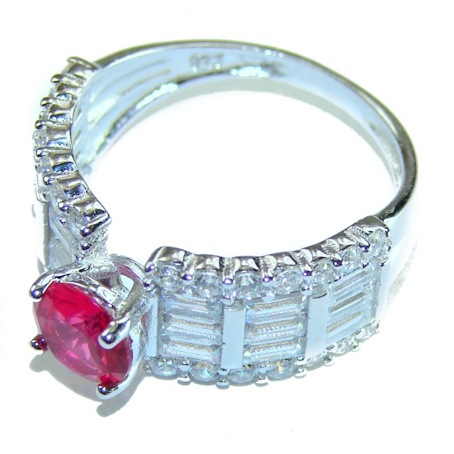 Authentic 3.5 carat Pink Tourmaline .925 Sterling Silver handcrafted Statement ring size 6