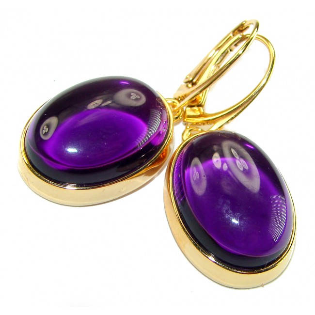 Lavender Beauty authentic 10.2 carat Amethyst 14K Gold over .925 Sterling Silver handcrafted earrings