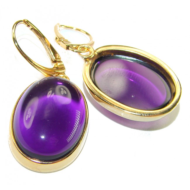 Lavender Beauty authentic 10.2 carat Amethyst 14K Gold over .925 Sterling Silver handcrafted earrings