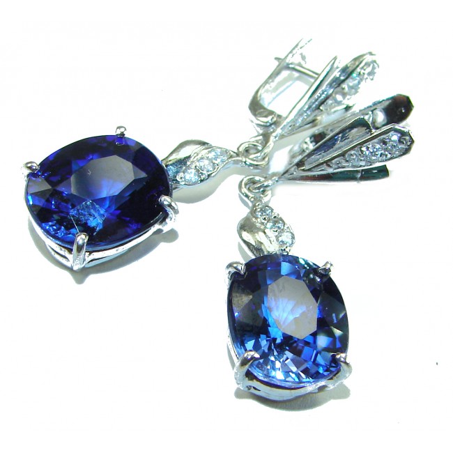 Best quality 14.5 carat African Kyanite .925 Sterling Silver handcrafted earrings