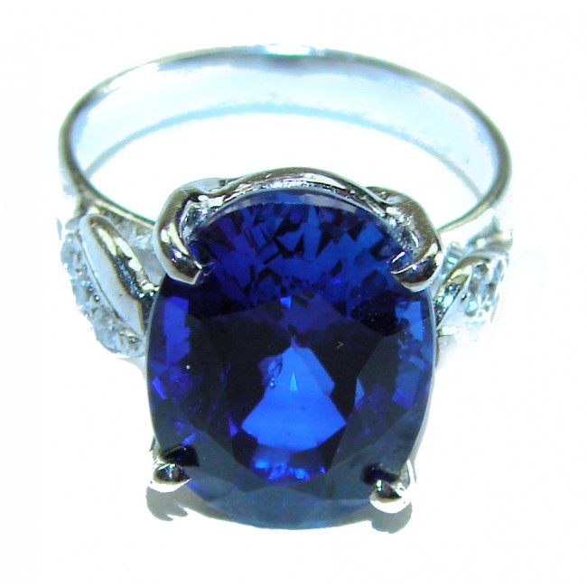 Authentic 10.5 carat Kyanite .925 Sterling Silver handcrafted Ring size 7
