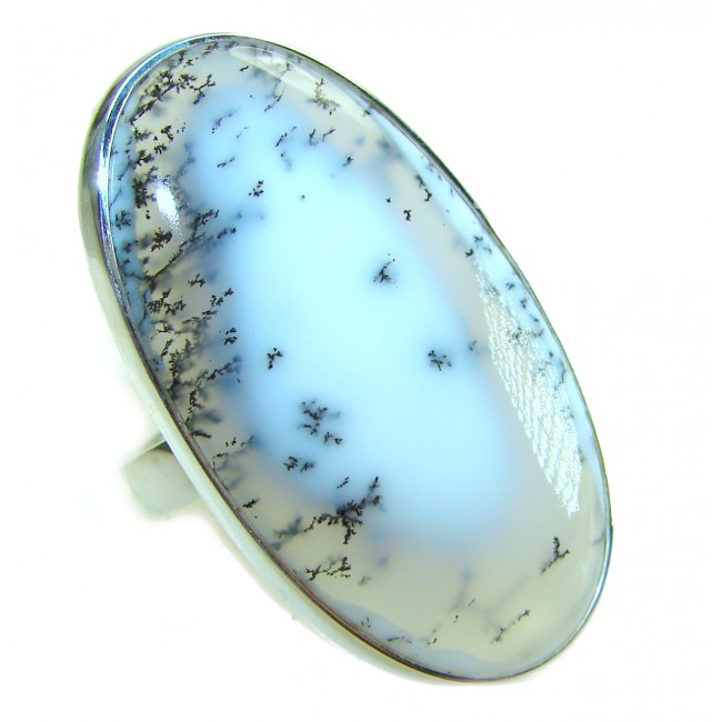 Top Quality Dendritic Agate .925 Sterling Silver handcrafted Ring s. 7 ADJUSTABLE