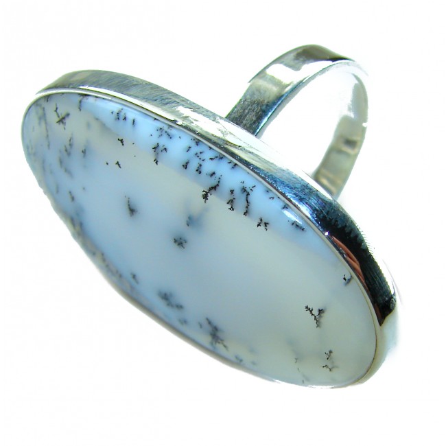 Top Quality Dendritic Agate .925 Sterling Silver handcrafted Ring s. 7 ADJUSTABLE