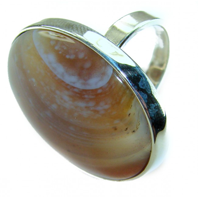 Sahara Dune Top Quality Botswana Agate .925 Sterling Silver handcrafted Ring s. 8 adjustable