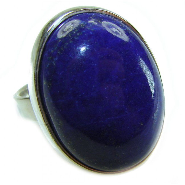 Natural 20.8 carat Lapis Lazuli .925 Sterling Silver handcrafted ring size 8 adjustable