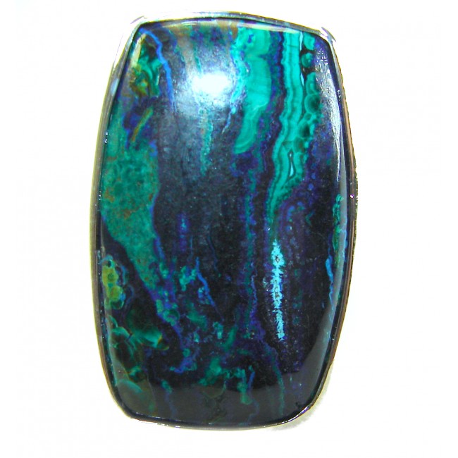 Great quality Parrot's Wings Chrysocolla .925 Sterling Silver handcrafted Ring size 7 adjustable