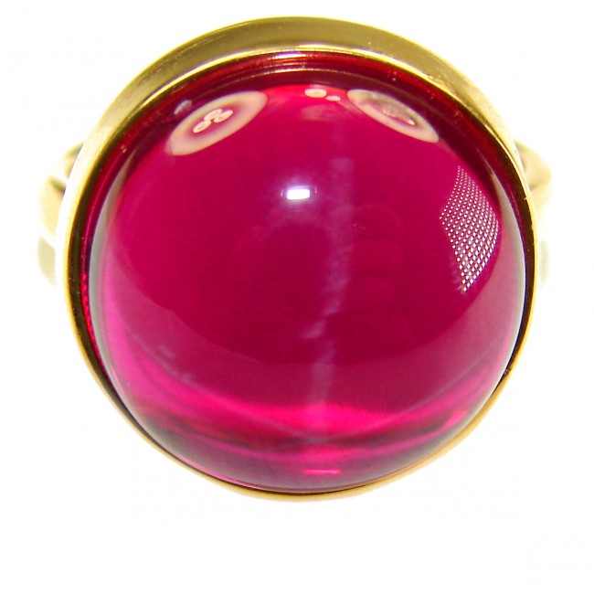 Bella Rosa Genuine 12.8 CARAT Star Ruby 14k GOLD OVER .925 Sterling Silver Large Statement Ring size 8 1/4