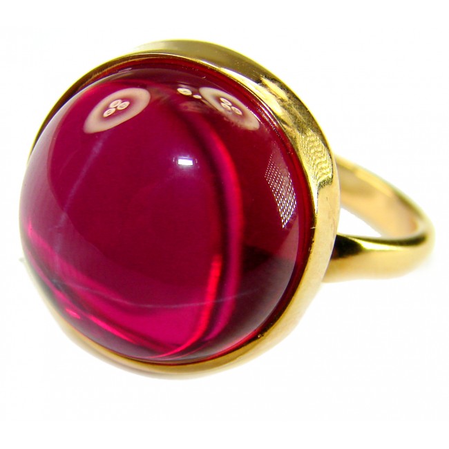 Bella Rosa Genuine 12.8 CARAT Star Ruby 14k GOLD OVER .925 Sterling Silver Large Statement Ring size 8 1/4