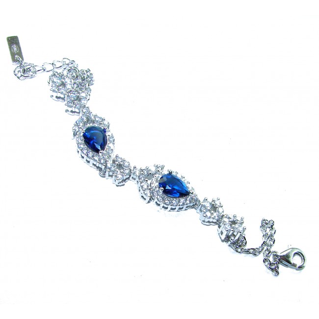Magnificent Jewel 6.5 carat Sapphire .925 Sterling Silver handcrafted incredible Bracelet