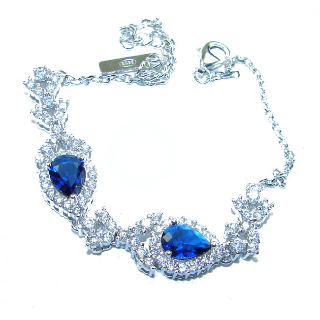 Magnificent Jewel 6.5 carat Sapphire .925 Sterling Silver handcrafted incredible Bracelet