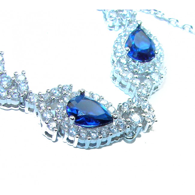 Magnificent Jewel 6.5 carat Sapphire .925 Sterling Silver handcrafted incredible Bracelet