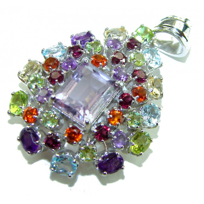 Mademoiselle - 18.4 CARAT authentic Amethyst .925 Sterling Silver handcrafted Pendant