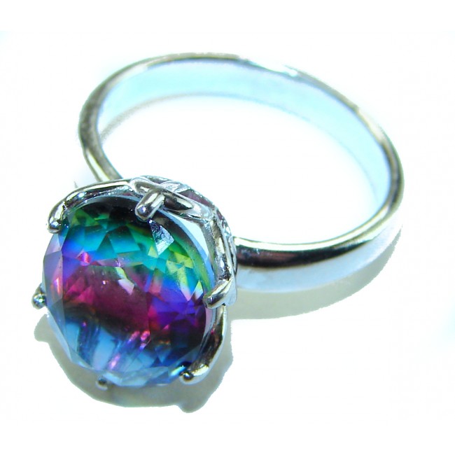 8.8 carat Brazilian Tourmaline .925 Sterling Silver Perfectly handcrafted Ring s. 7