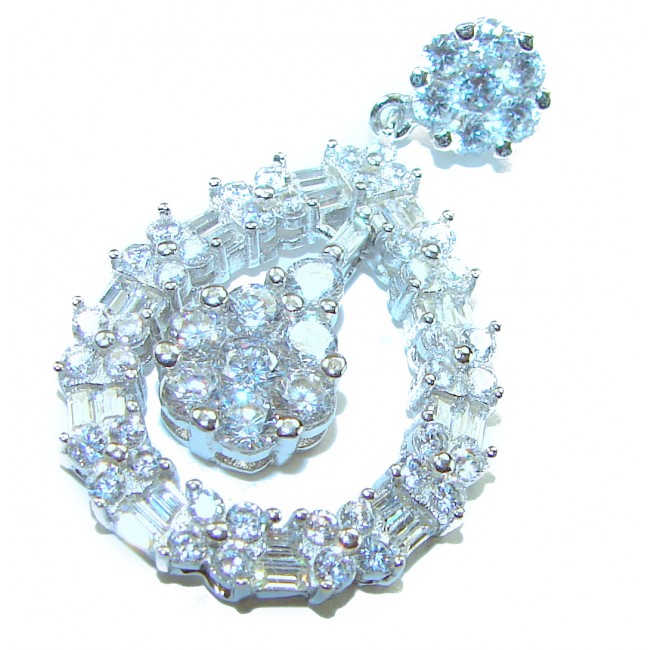 Luxurious 10.5 carat White Topaz .925 Sterling Silver handcrafted pendant