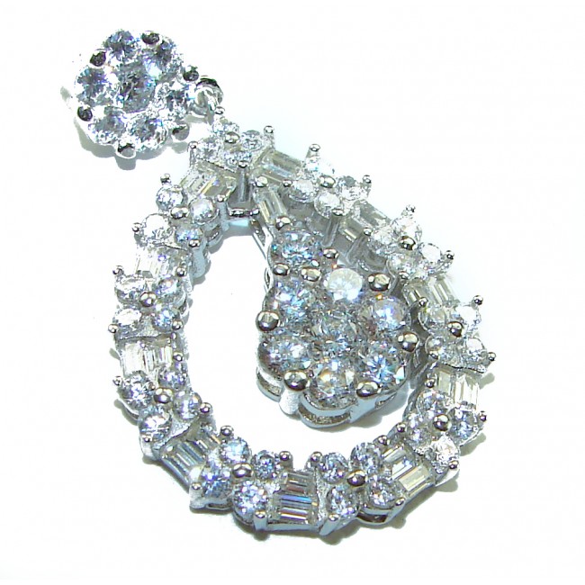 Luxurious 10.5 carat White Topaz .925 Sterling Silver handcrafted pendant