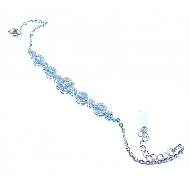 Art Deco - Luxurious natural 6.5 carat White Topaz .925 Sterling Silver Perfectly handcrafted Bracelet - photo 3