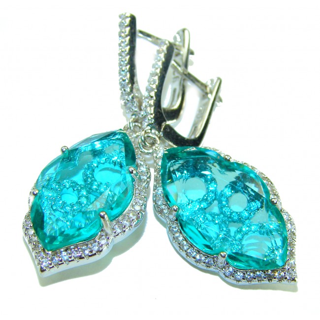 Eau Pure 10.5 carat AQUAMARINE .925 Sterling Silver Handcrafted Earrings