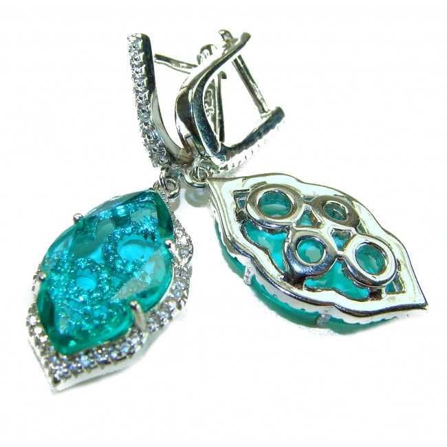 Eau Pure 10.5 carat AQUAMARINE .925 Sterling Silver Handcrafted Earrings