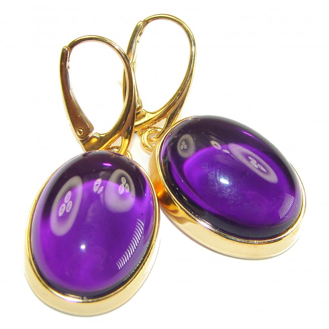 Lavender Beauty authentic 16.2 carat Amethyst 14K Gold over .925 Sterling Silver handcrafted earrings