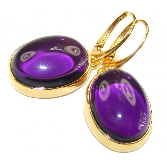 Lavender Beauty authentic 16.2 carat Amethyst 14K Gold over .925 Sterling Silver handcrafted earrings