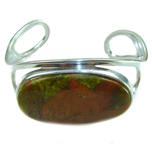 Large Genuine Morrisonite Jasper .925 Sterling Silver handmade Bracelet