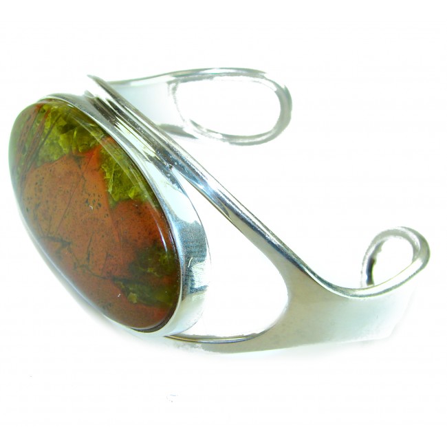 Large Genuine Morrisonite Jasper .925 Sterling Silver handmade Bracelet