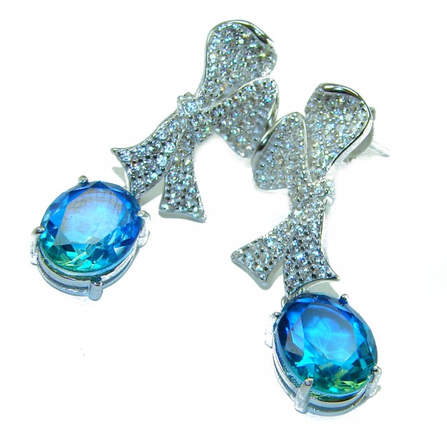 Atlantica 5.7 carat Aquamarine .925 Sterling Silver Handcrafted Statement earrings