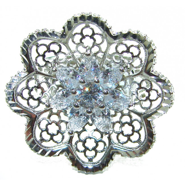 Aphrodite - 2.6 carat White Topaz .925 Sterling Silver handcrafted ring size 6 3/4