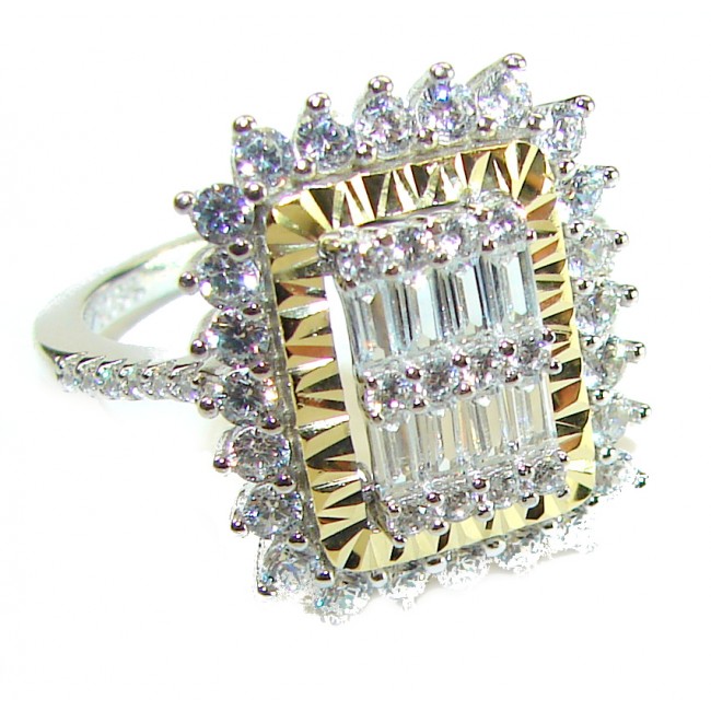 Art Deco 11.2 carat White Topaz .925 Silver handcrafted Cocktail Ring s. 8 - photo 3